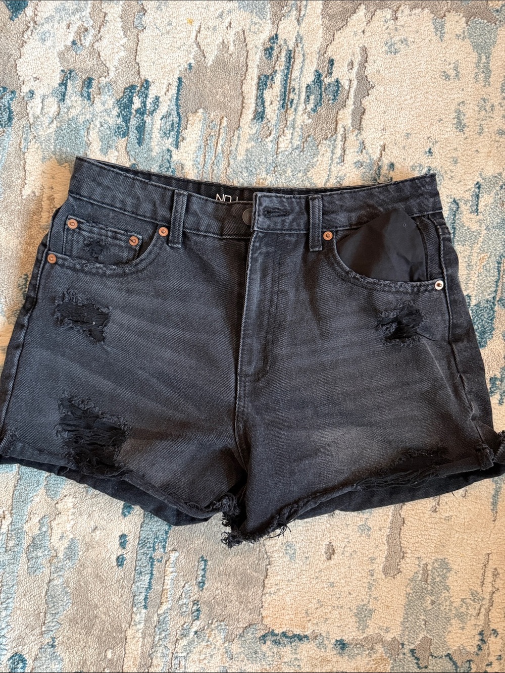 No Boundaries Black Distressed Denim Jean Shorts